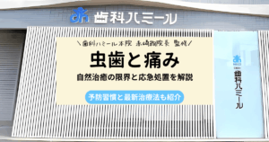 虫歯の痛みと自然治癒の限界を解説する記事のアイキャッチ画像